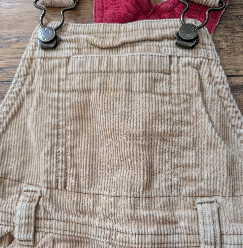 $ Vintage Old‎ Navy Tan Corduroy Overalls